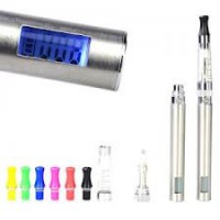 900mAh EGO-CE4S - Portable Bag Double Stem LCD Battery Mouthful Display Electronic Cigarette-Silvery